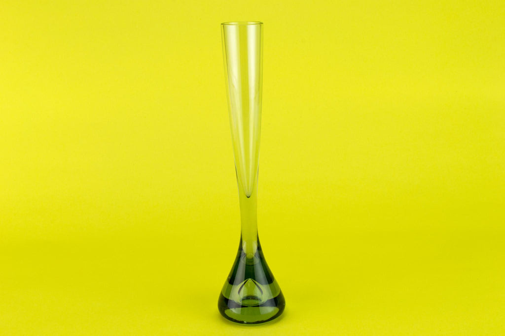 Whitefriars glass drop vase, English circa 1970