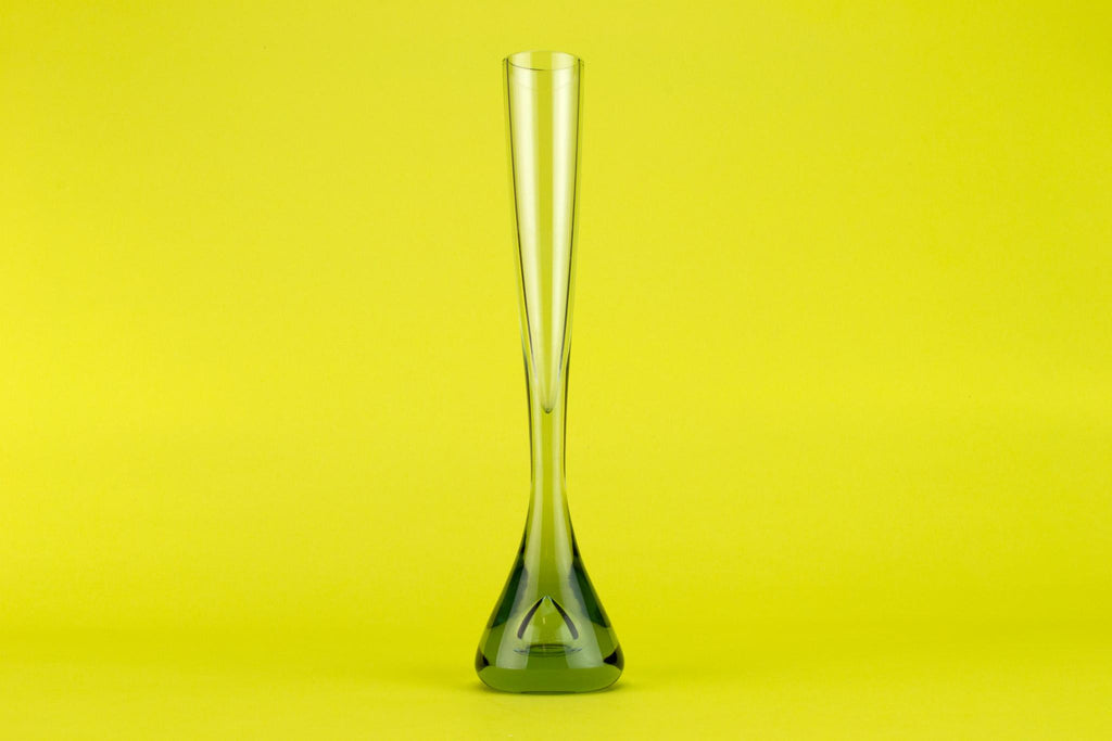 Whitefriars glass drop vase, English circa 1970