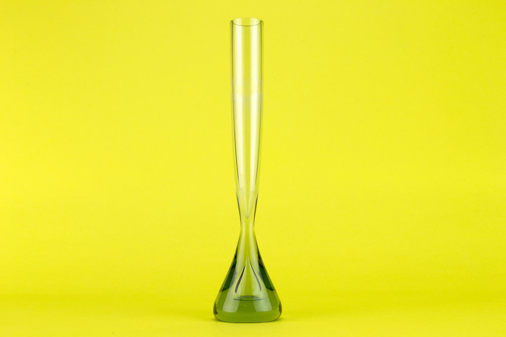 Whitefriars glass drop vase, English circa 1970