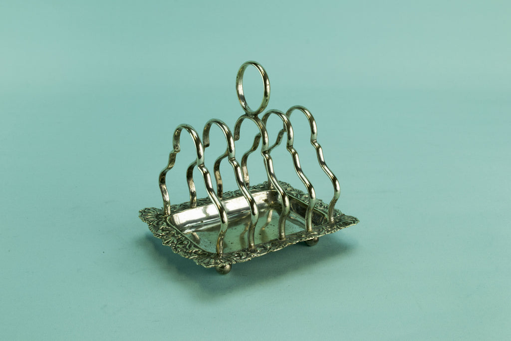 Small silver plated toast rack, early 1900s