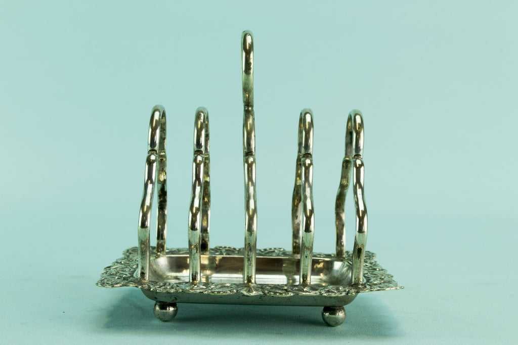 Small silver plated toast rack, early 1900s by Lavish Shoestring