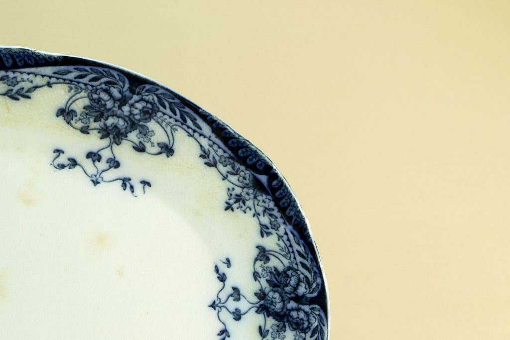 Blue and white serving platter, circa 1900 by Lavish Shoestring