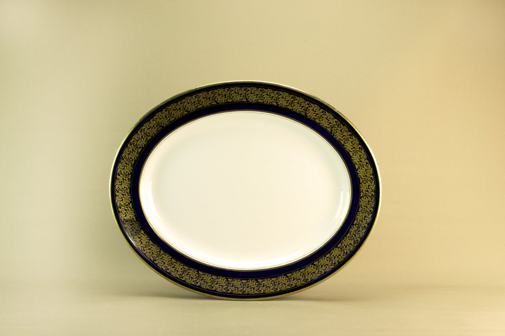 Large blue and gold platter, 1920s