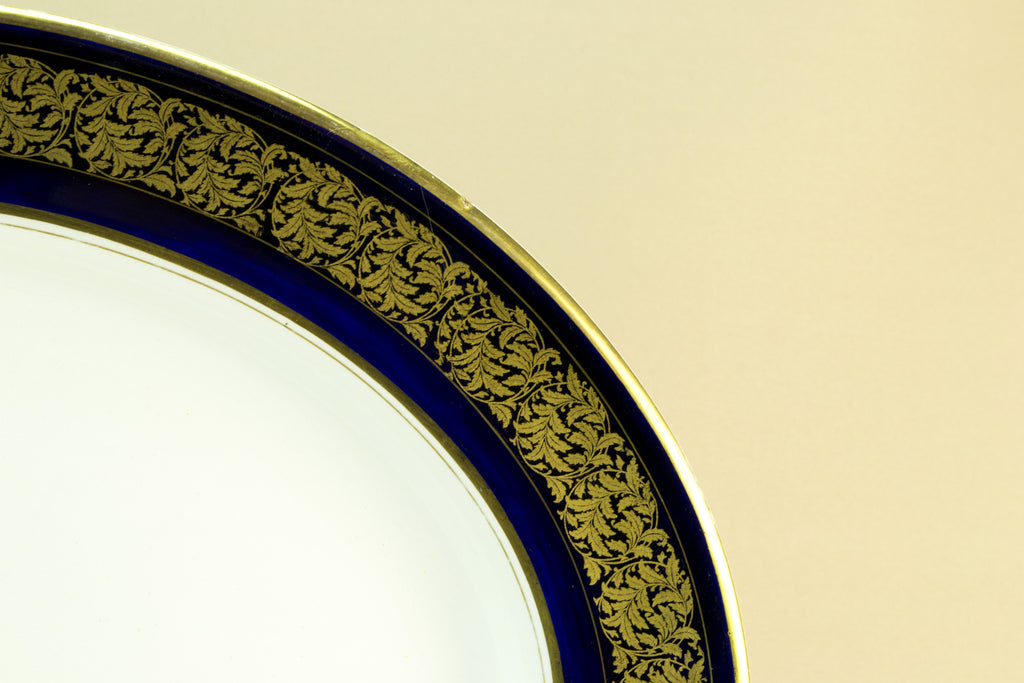 Large blue and gold platter, 1920s by Lavish Shoestring