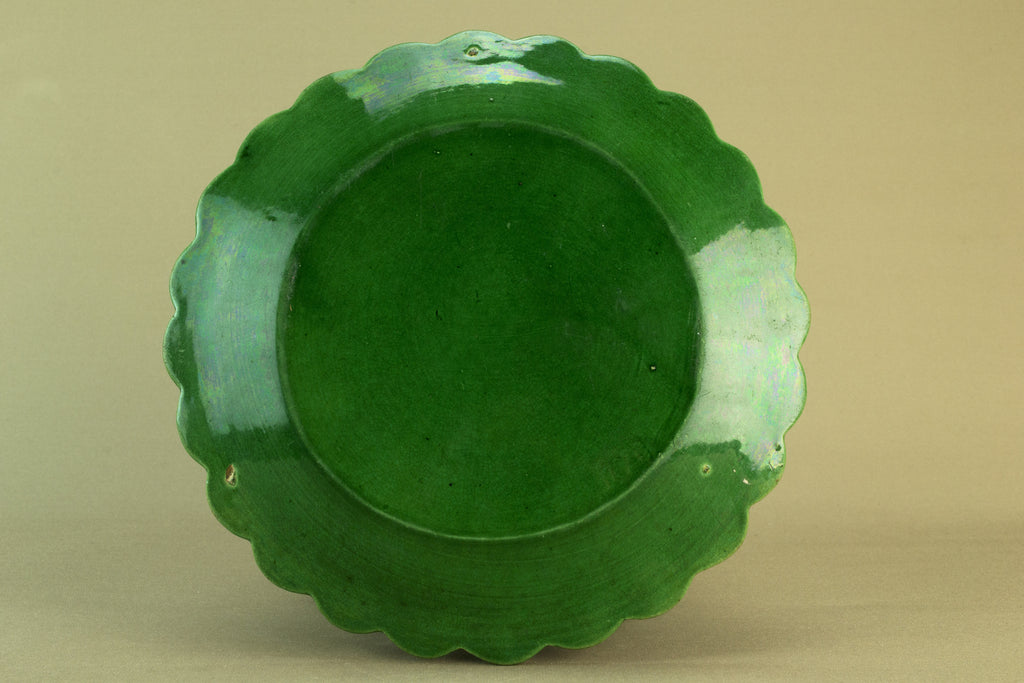 Green majolica serving dish, circa 1900 by Lavish Shoestring