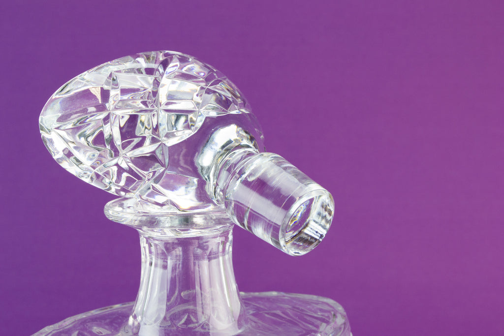 Heavy cut glass decanter by Lavish Shoestring