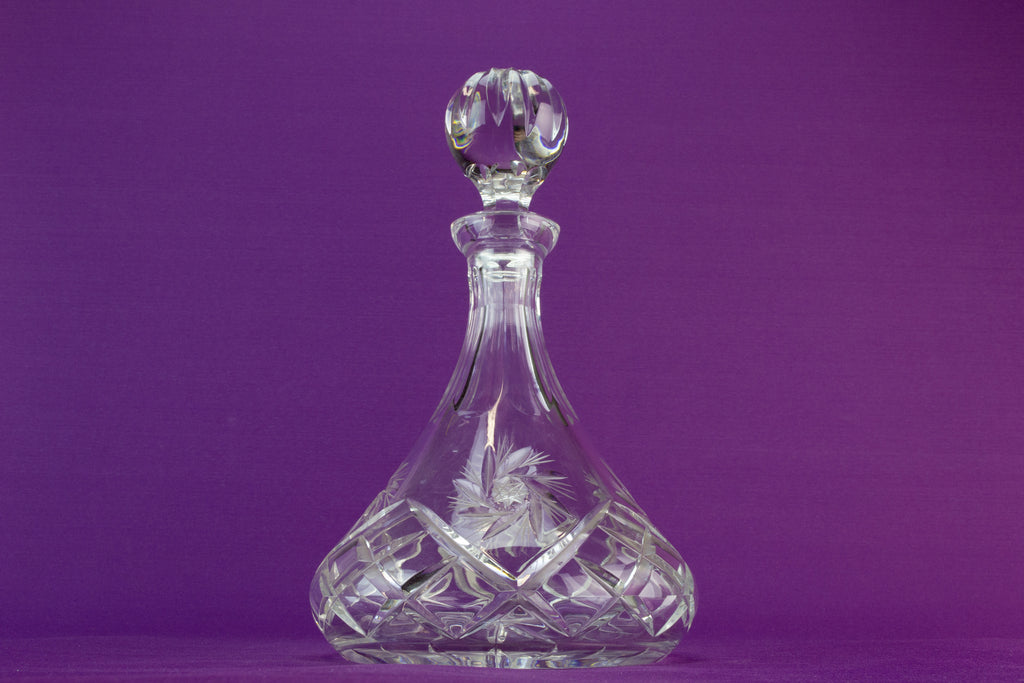 Cut glass pyramid decanter, late 20th c by Lavish Shoestring