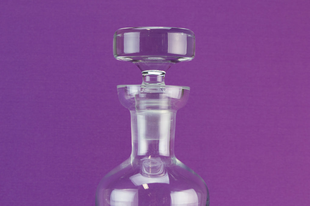 Large cylinder glass decanter, 1970s by Lavish Shoestring