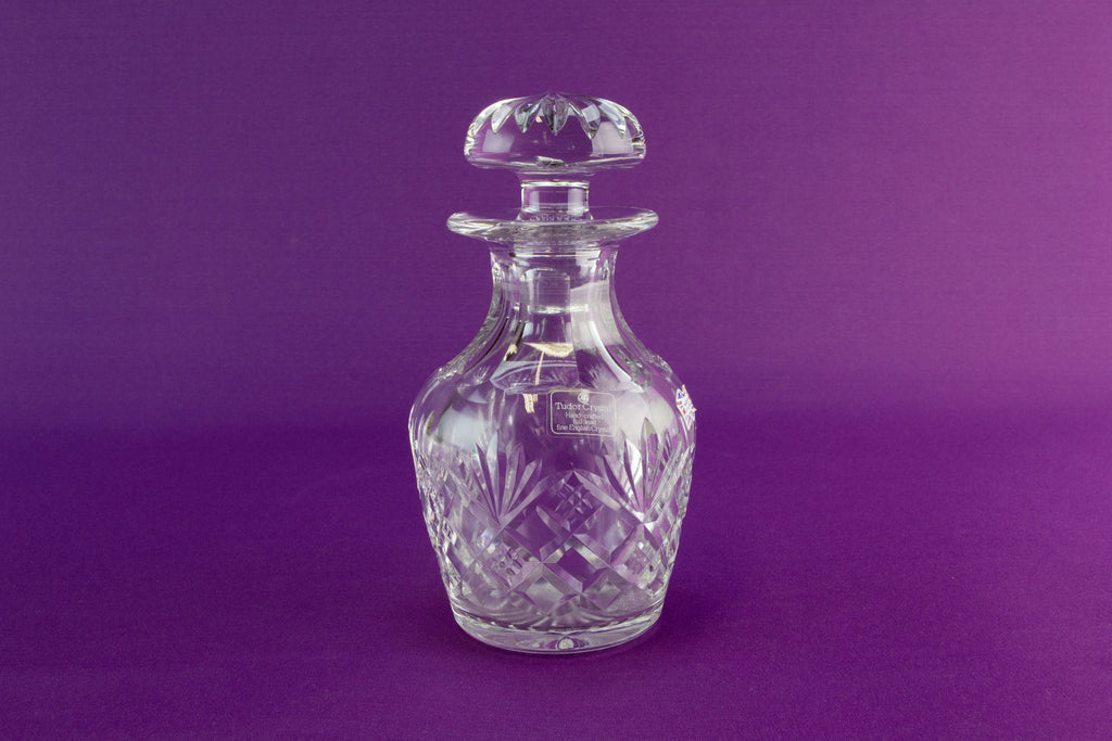 Small cut glass decanter, late 20th c