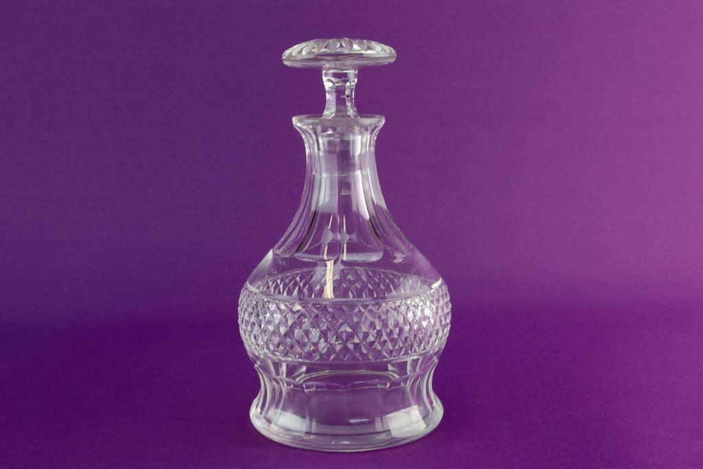 Cut glass thistle decanter, early 1900s