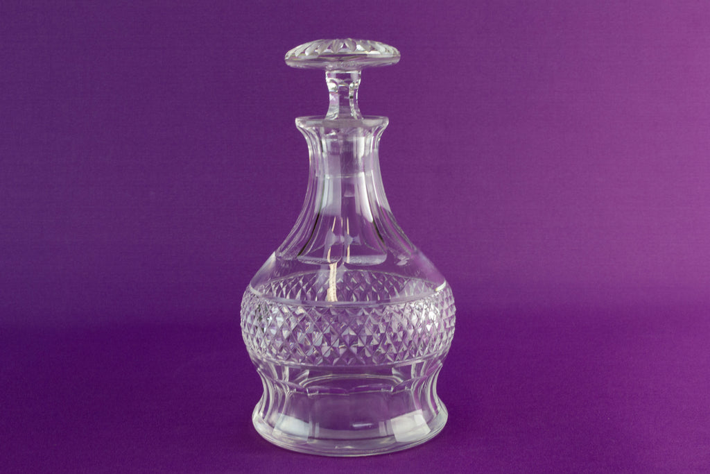 Cut glass thistle decanter, early 1900s