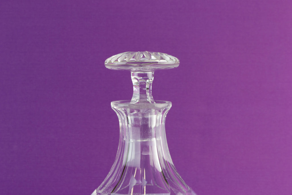 Cut glass thistle decanter, early 1900s by Lavish Shoestring