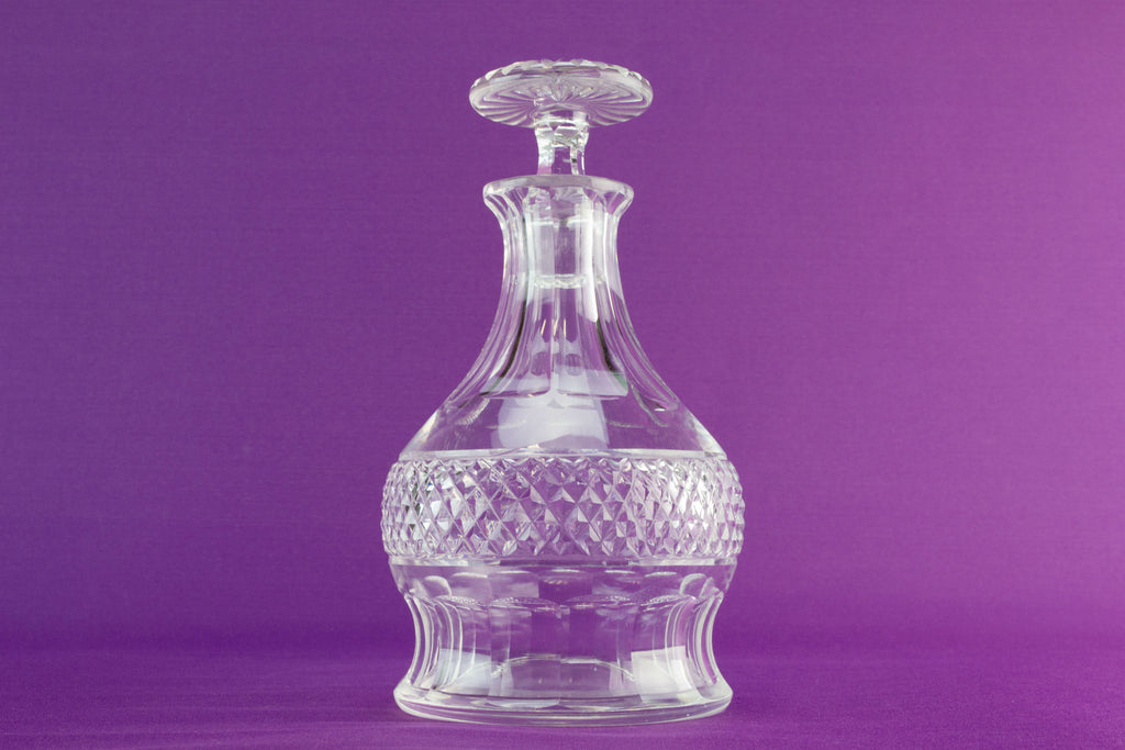 Cut glass thistle decanter, early 1900s by Lavish Shoestring
