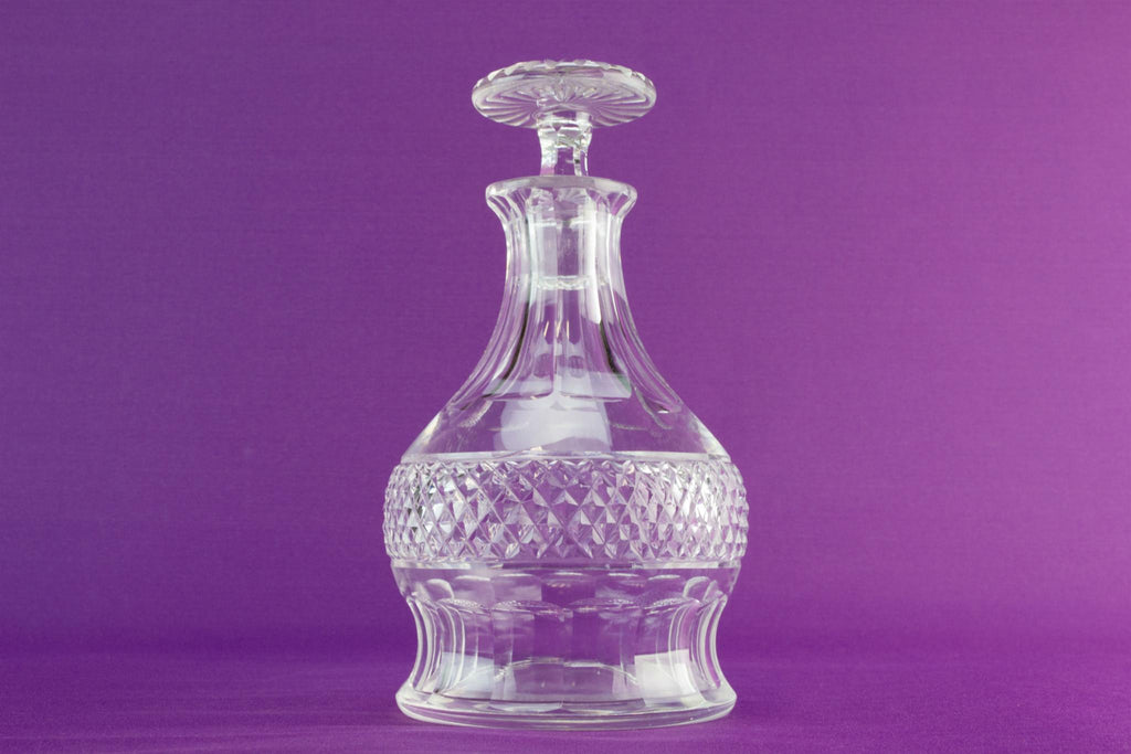 Cut glass thistle decanter, early 1900s