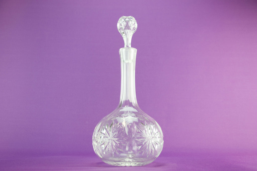 Globular cut glass decanter, circa 1900 by Lavish Shoestring