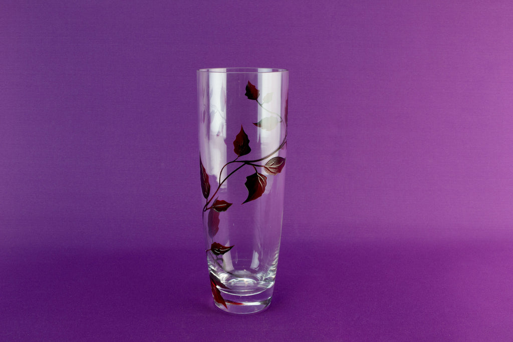 Red leaf glass vase by Nobile