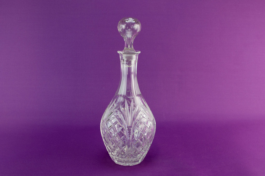 Cut glass port decanter, late 20th C