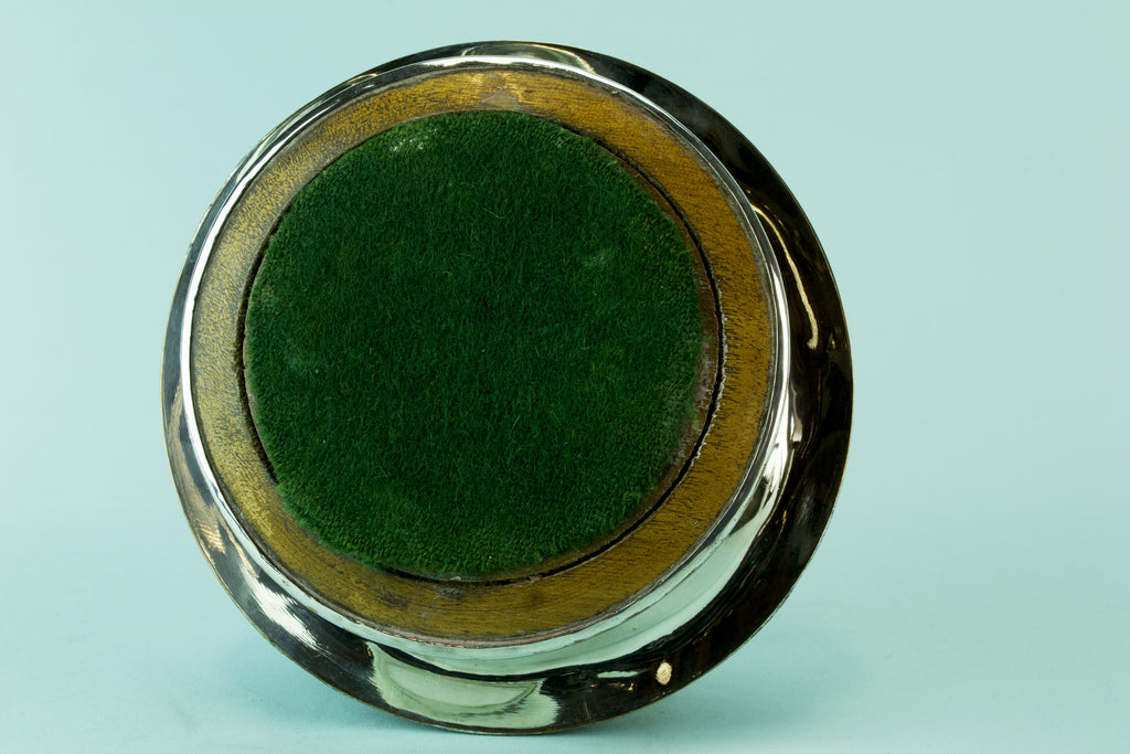 Silver plated bottle coaster, circa 1910 by Lavish Shoestring