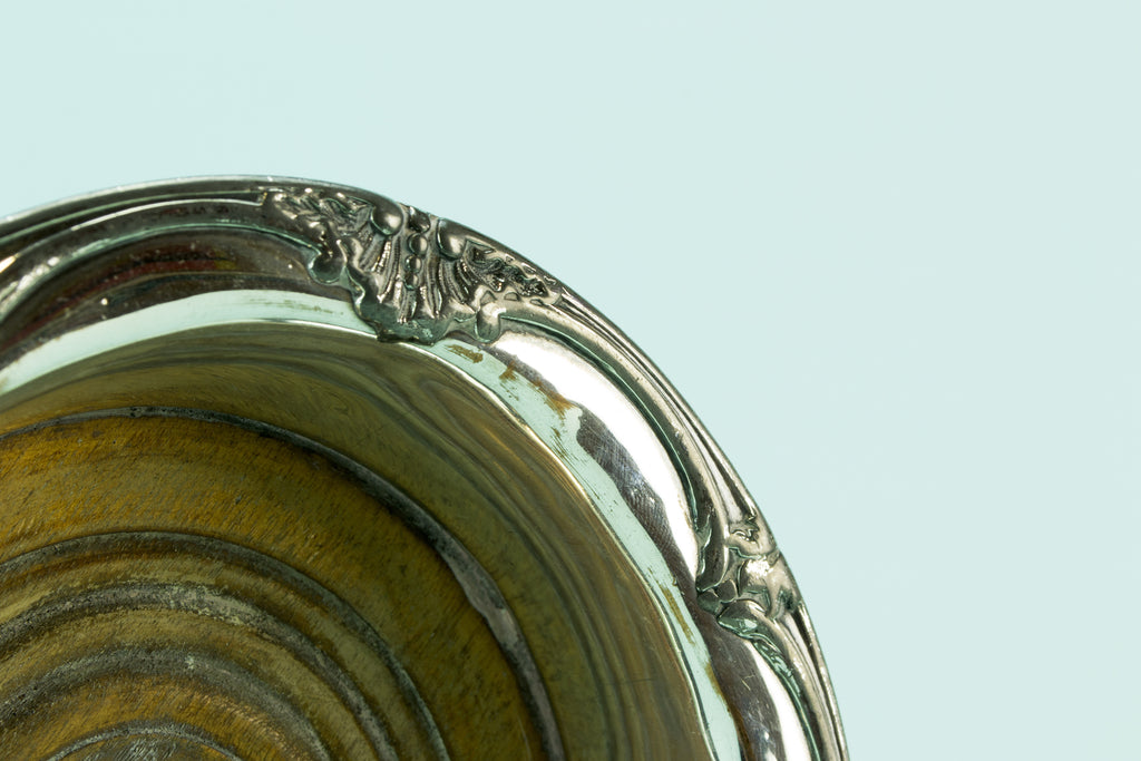 Silver plated bottle coaster, circa 1910 by Lavish Shoestring
