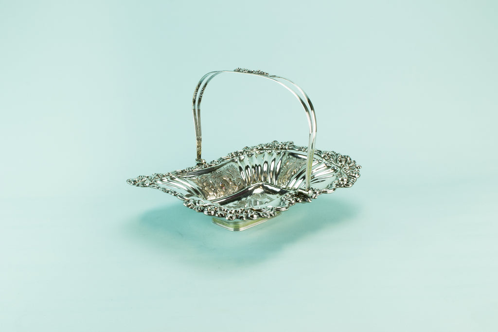 Silver plated fruit basket, mid 19th century