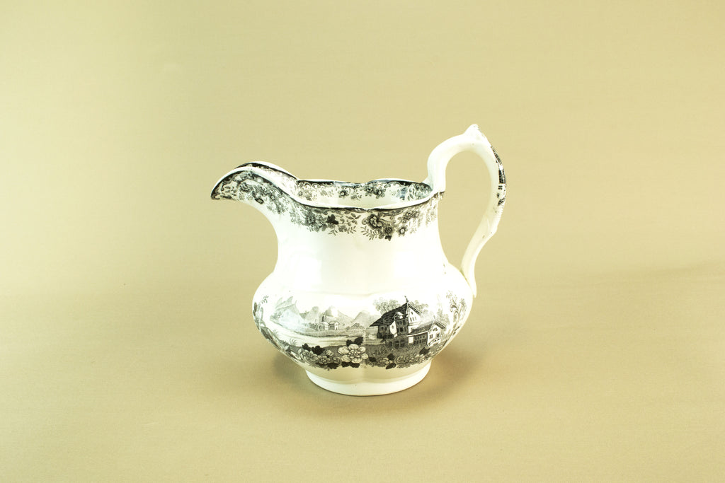 Black and white jug, mid 19th c