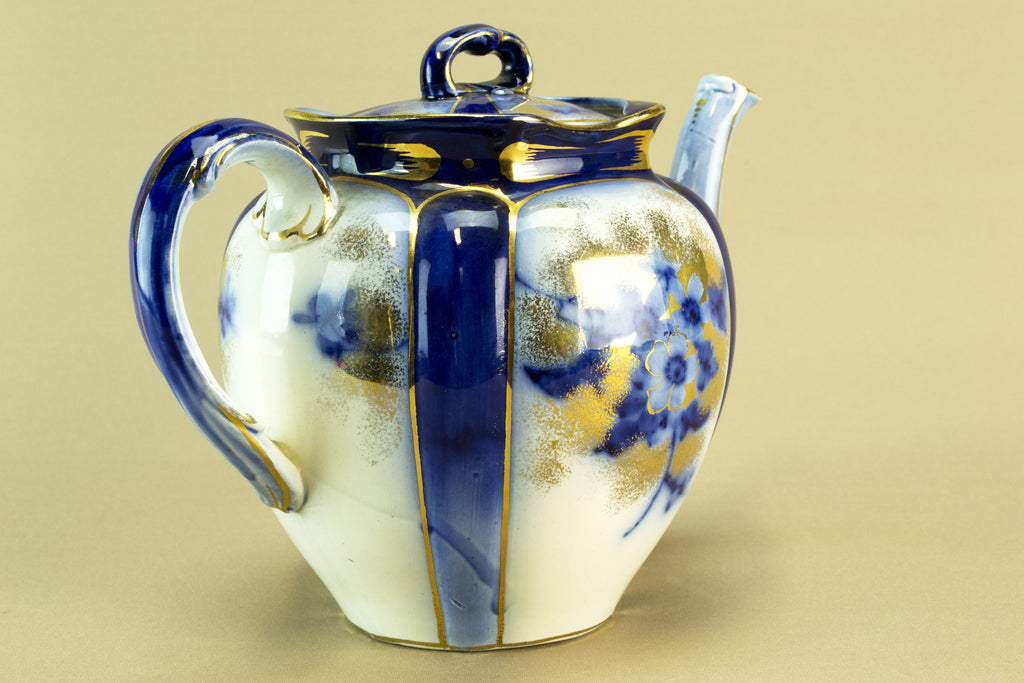 Flow blue teapot, circa 1890 by Lavish Shoestring