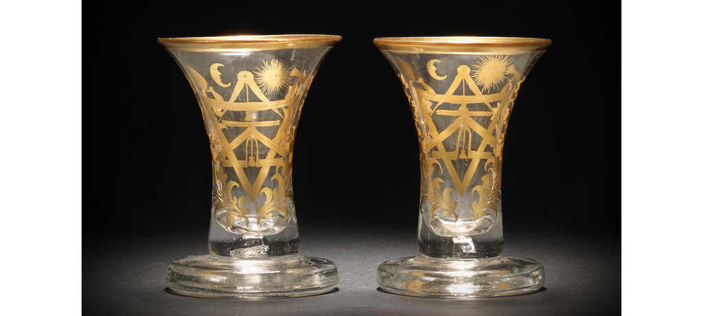 Masonic Gilded Firing Glass, English Circa 1780