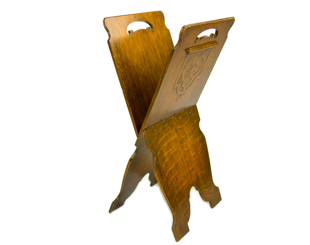 Arts & Crafts Oak Magazine or Folio Stand